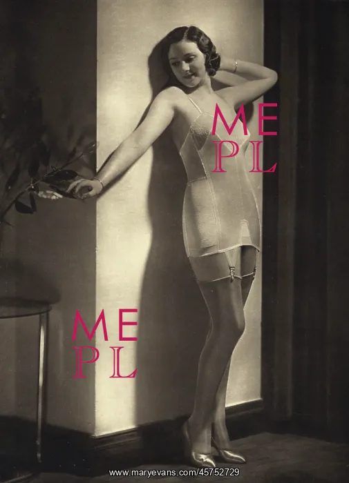 : Young model in silky underwear 1935 : Young model in silky underwear 1935