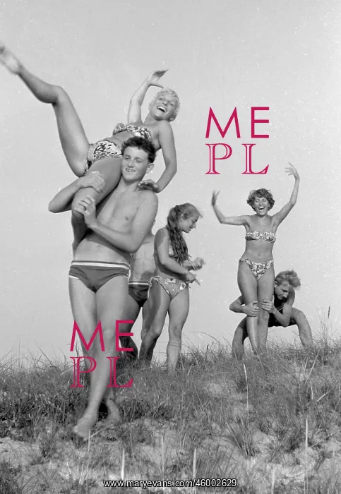 : Young people on the beach, 1957 : Young people on the beach, 1957