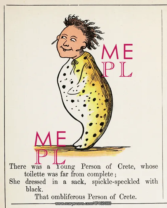 : Young Person of Crete, Edward Lear : Young Person of Crete, Edward Lear