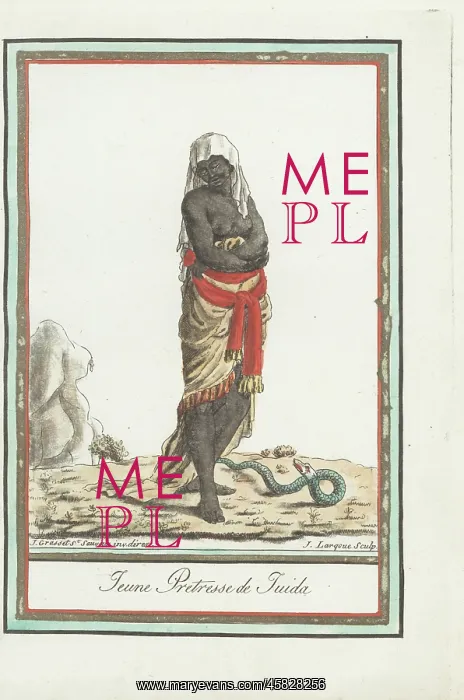 : Young priestess of the python cult, Kingdom of Whydah : Young priestess of the python cult, Kingdom of Whydah