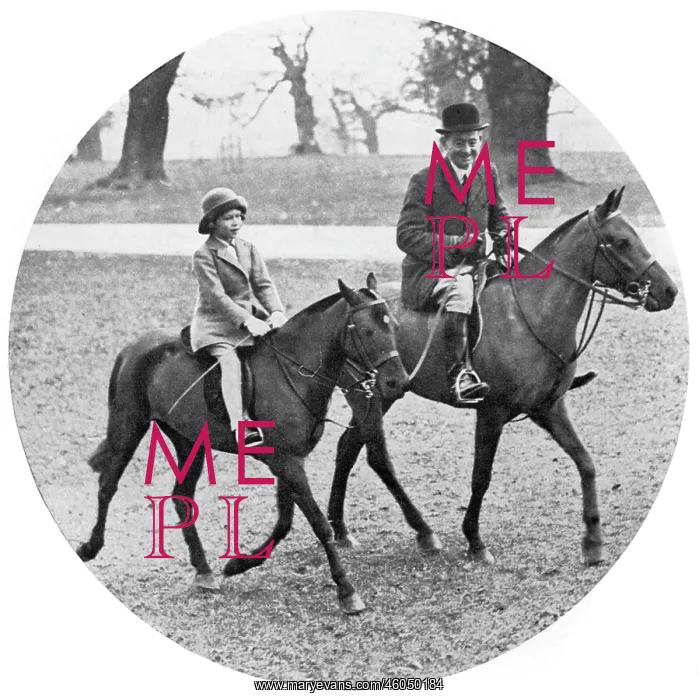 : The young Princess Elizabeth riding : The young Princess Elizabeth riding
