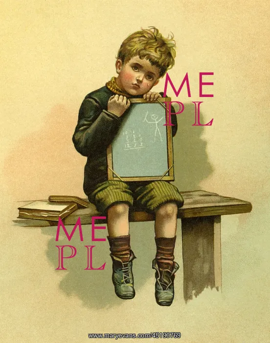  : Young scholar with a slate