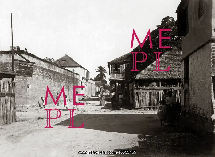: Young St, Spanish Town, Jamaica, West Indies, circa 1900 : Young St, Spanish Town, Jamaica, West Indies, circa 1900