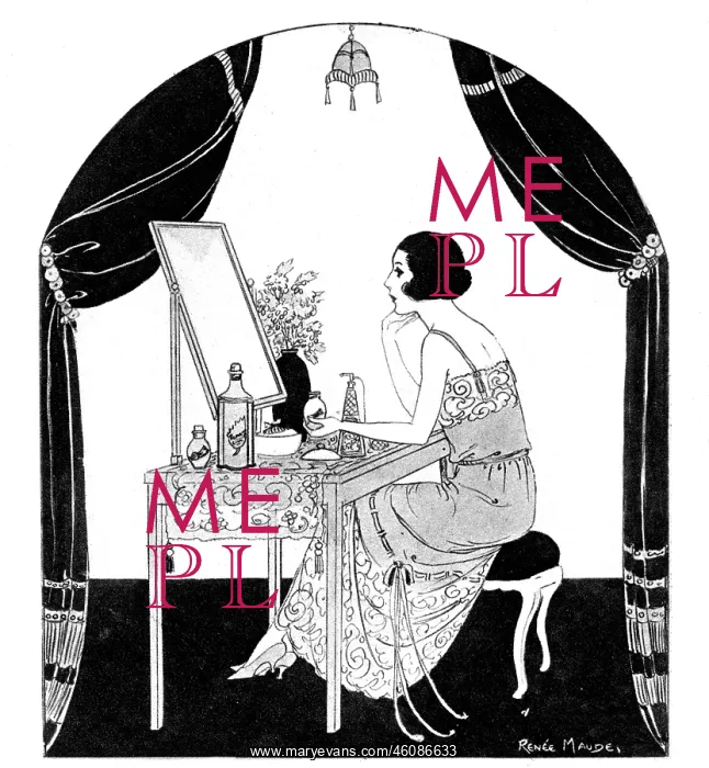: Young stylish lady sitting at her dressing table : Young stylish lady sitting at her dressing table