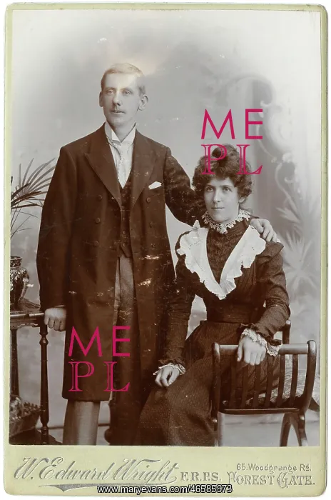 : Young Victorian couple in their best clothes : Young Victorian couple in their best clothes