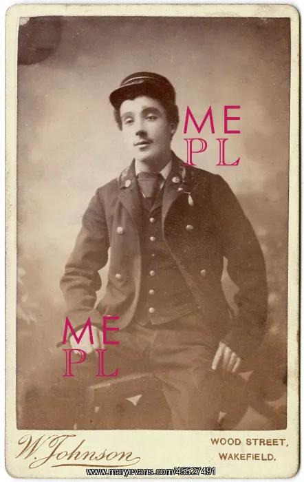 : Young Victorian railwayman in his uniform : Young Victorian railwayman in his uniform