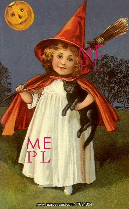 : Young Witch with Black Cat : Young Witch with Black Cat