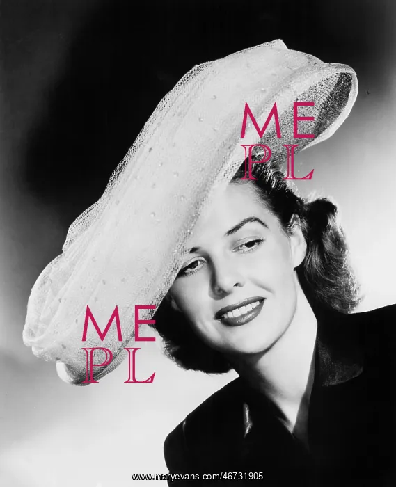 : Young woman with a big white hat : Young woman with a big white hat