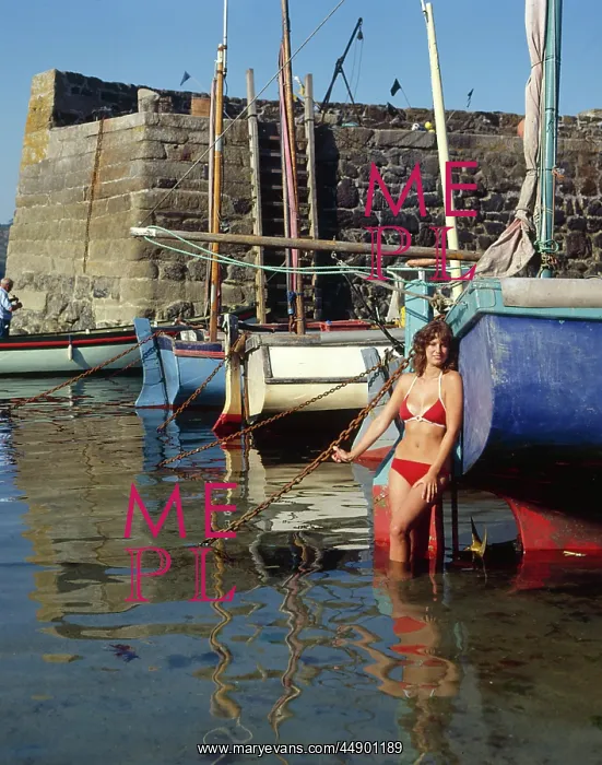 : Young woman in bikini, Coverack, Cornwall : Young woman in bikini, Coverack, Cornwall