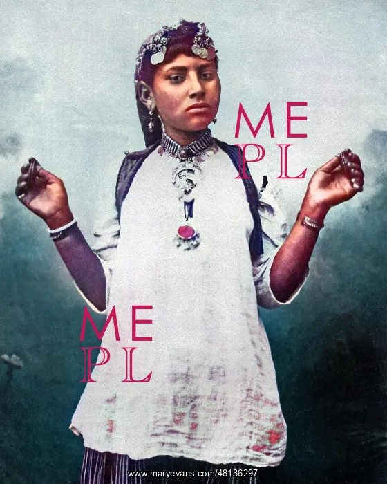 : Young woman with castanets, Egypt : Young woman with castanets, Egypt
