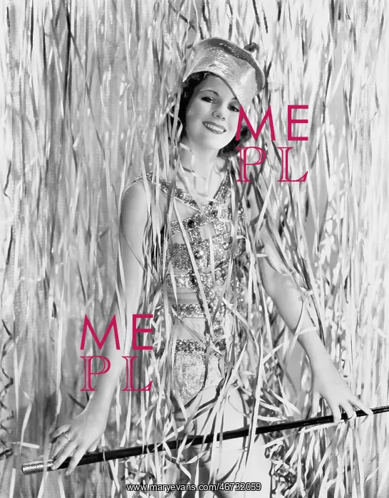 : Young woman covered with streamers : Young woman covered with streamers