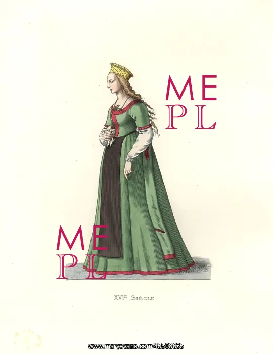 : Young woman of Danzig, 16th century, in long : Young woman of Danzig, 16th century, in long