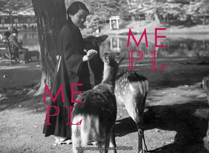 : Young woman with deer, 1940 : Young woman with deer, 1940