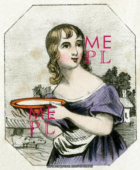  : Young woman with dish of milk