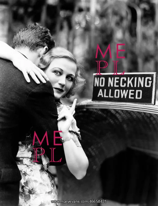 : Young woman embracing a man and pointing towards : Young woman embracing a man and pointing towards