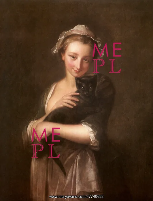  : Young Woman Holding a Cat