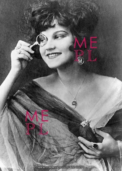 : Young woman with lorgnette, 20s : Young woman with lorgnette, 20s
