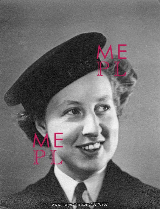 : Young woman in naval uniform : Young woman in naval uniform