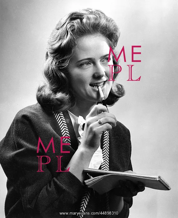: Young woman with notebook and pen : Young woman with notebook and pen