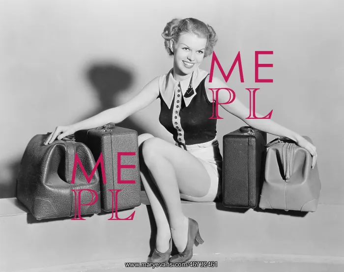 : Young woman with old bags : Young woman with old bags