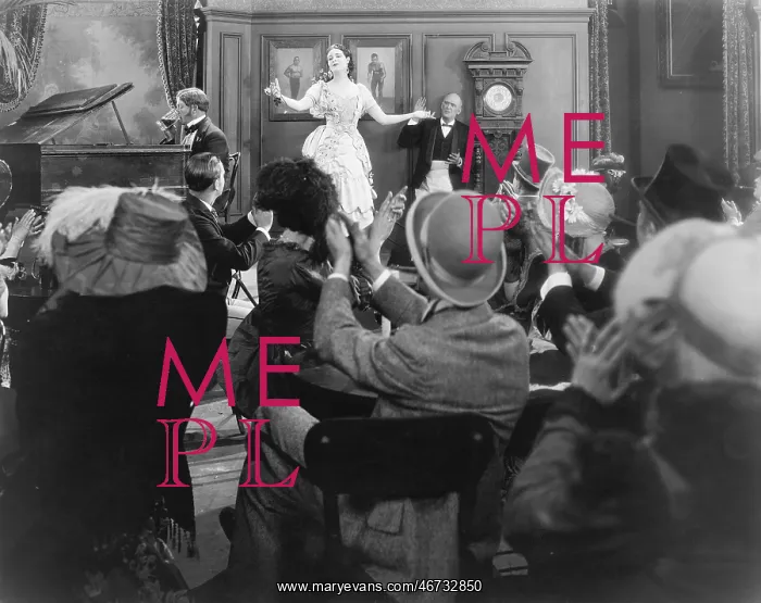 : Young woman performing for a group of spectators : Young woman performing for a group of spectators