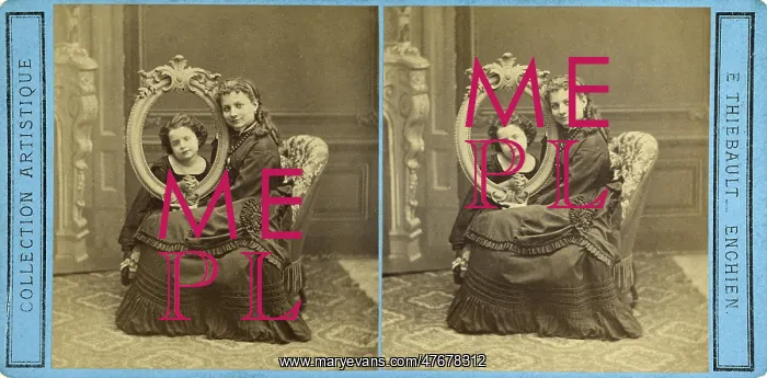 : Young Woman Posing with Framed Child, 1870 : Young Woman Posing with Framed Child, 1870