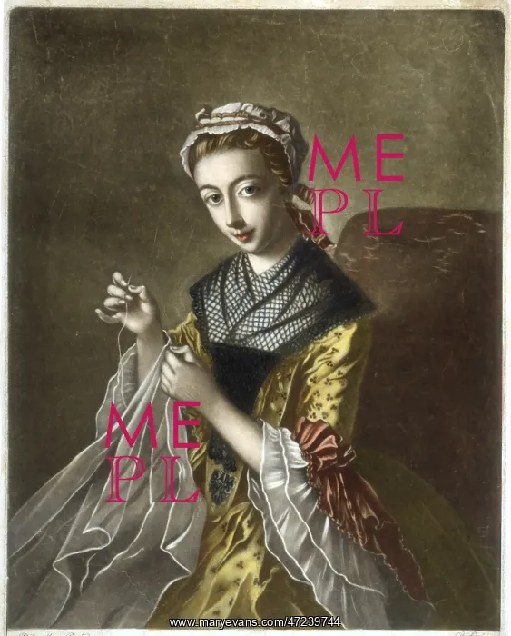 : YOUNG WOMAN SEWING : YOUNG WOMAN SEWING