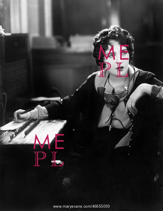 : Young woman working as a telephone operator : Young woman working as a telephone operator