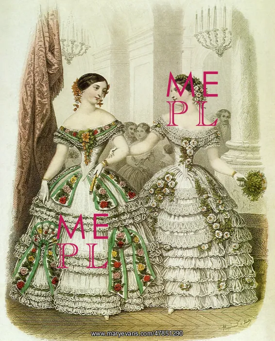  : Two Young Women in Elaborate Dresses
