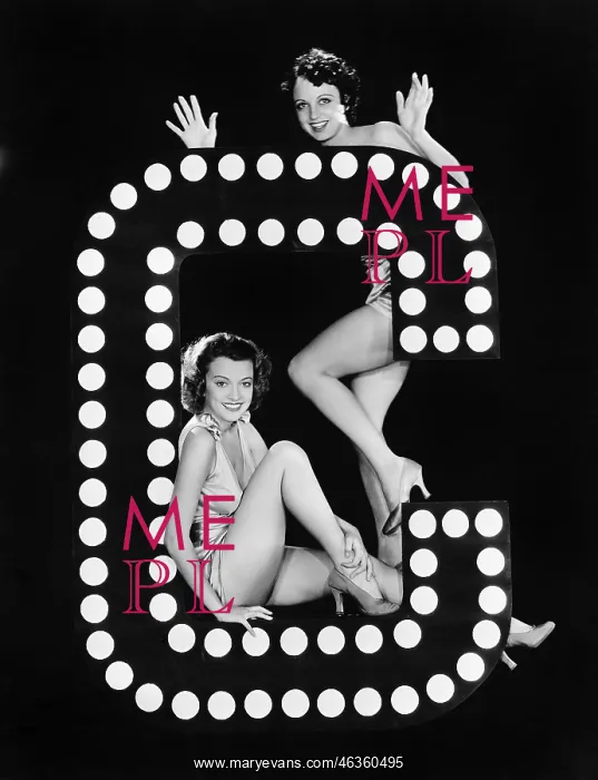  : Two young women posing with the letter C