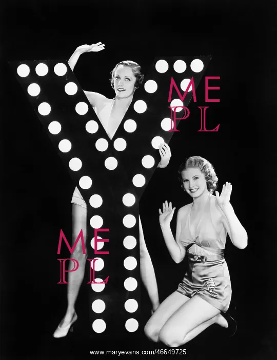  : Two young women posing with the letter Y