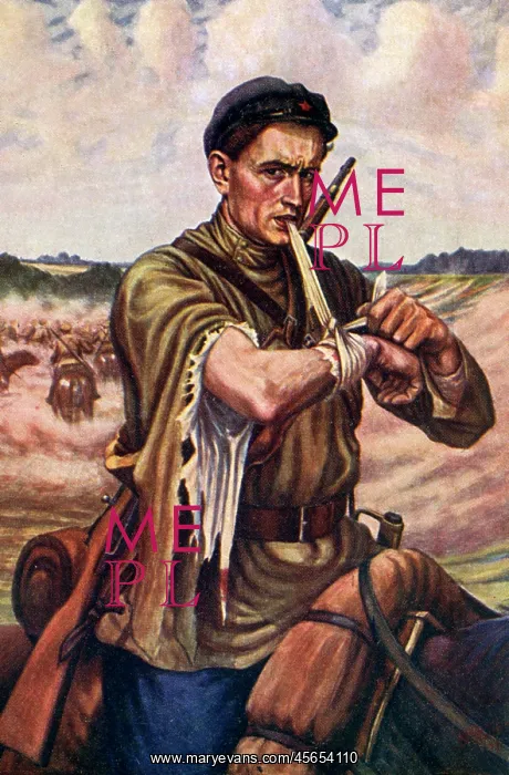 : Young wounded Russian Revolutionary Soldier : Young wounded Russian Revolutionary Soldier