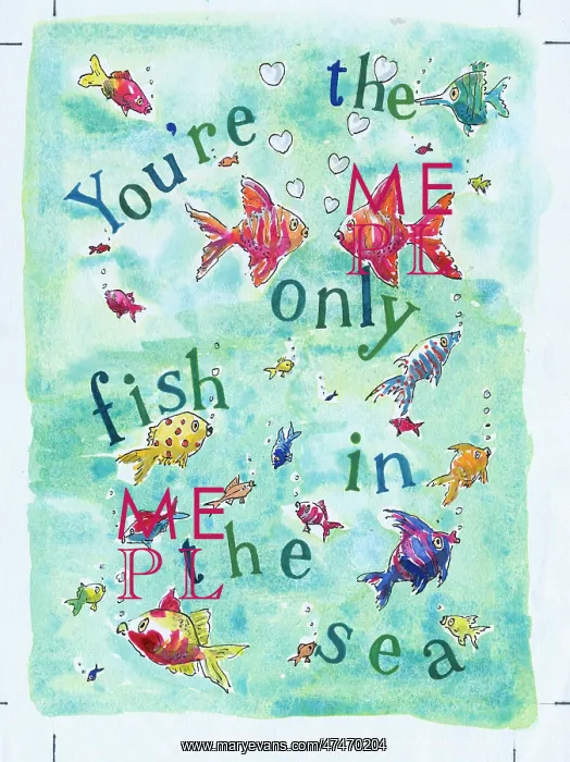 : You're the only fish in the sea - fish and bubbles : You're the only fish in the sea - fish and bubbles