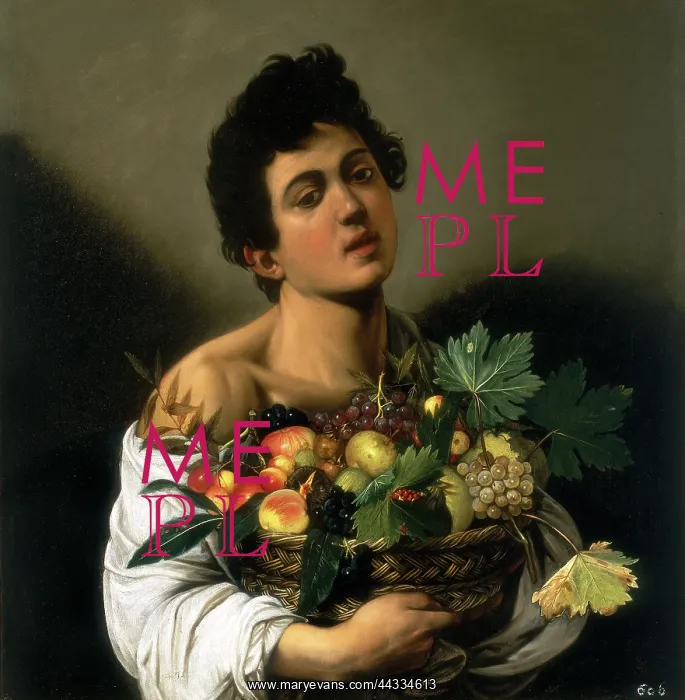 : Youth with a Basket of Fruit, by Caravaggio : Youth with a Basket of Fruit, by Caravaggio
