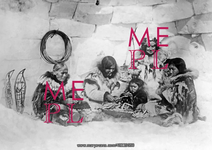 : Yupik in a igloo in Siberia, 1930s : Yupik in a igloo in Siberia, 1930s