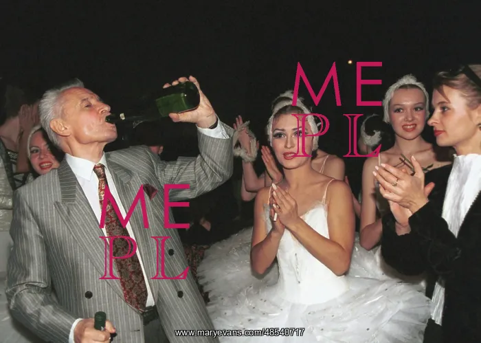 : Yuri Grigorovich drinking for successful premiere, 1998 : Yuri Grigorovich drinking for successful premiere, 1998