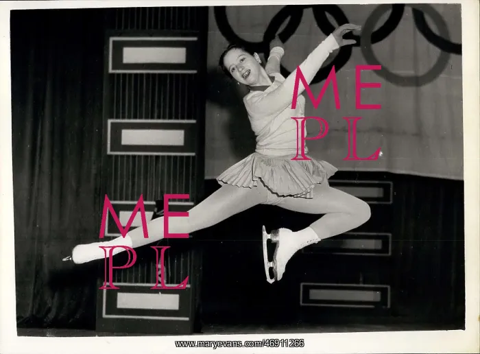 : Yvonne Sugden, ice skater, rehearsing for BBC programme : Yvonne Sugden, ice skater, rehearsing for BBC programme