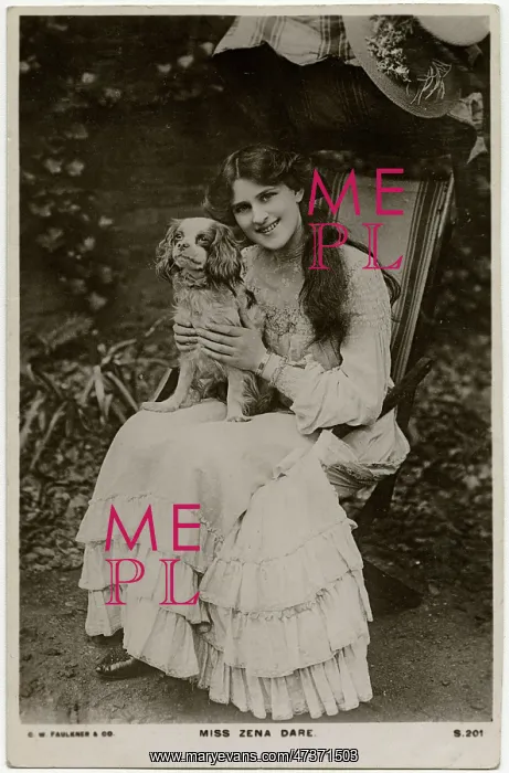  : Zena Dare (1887 - 1975), English singer and actress, with her spaniel dog