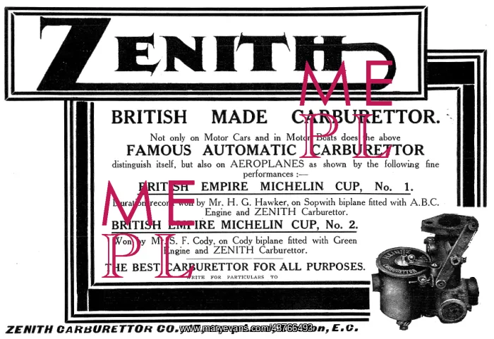 : Zenith Aero-Engine Carburetters : Zenith Aero-Engine Carburetters