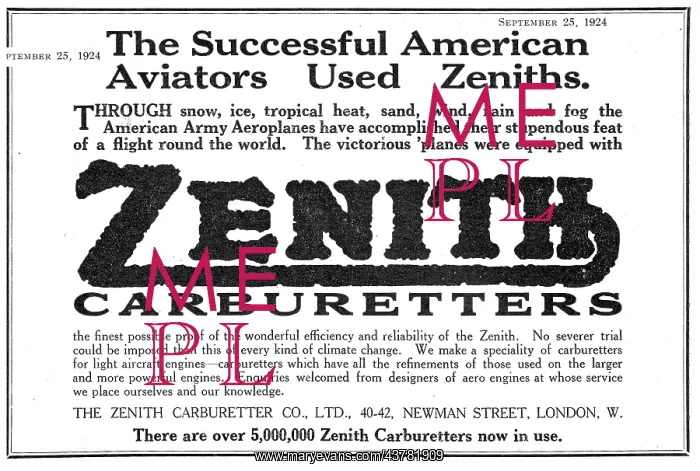  : Zenith Aero Engine Carburetters