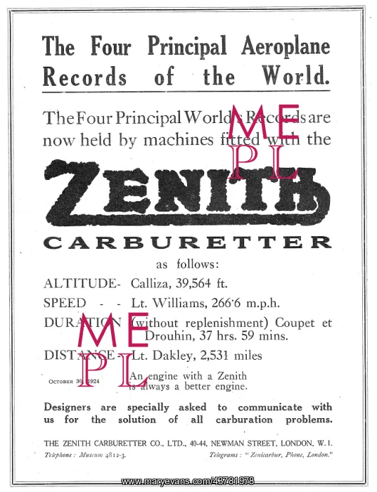 : Zenith Aero Engine Carburetters : Zenith Aero Engine Carburetters
