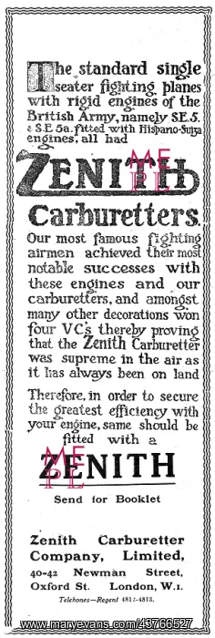  : Zenith Aircraft Engine Carburetters