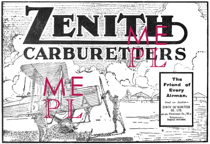 : Zenith Carburetters 1919 Advert : Zenith Carburetters 1919 Advert