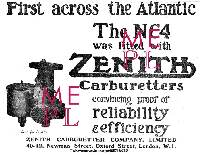 : Zenith Carburetters 1920 Advert : Zenith Carburetters 1920 Advert