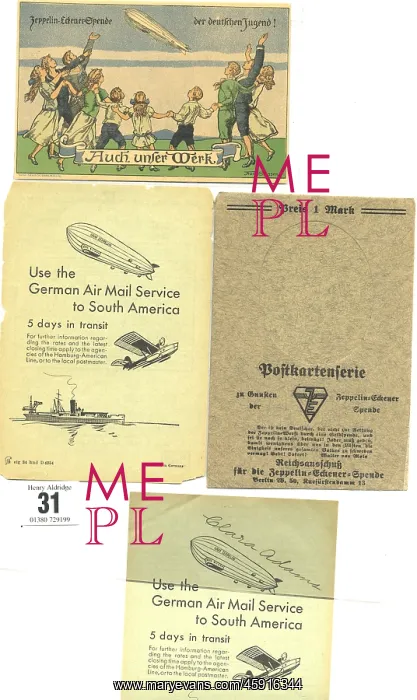 : Zeppelin airship - four items : Zeppelin airship - four items