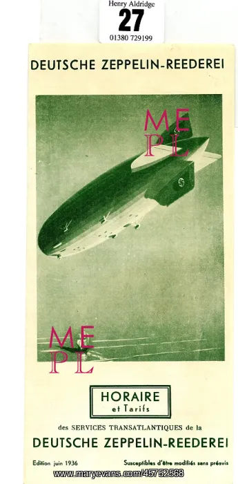 : Zeppelin airship, timetable and rate chart : Zeppelin airship, timetable and rate chart