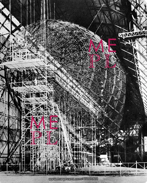 : The Zeppelin LZ 129, under construction, 1934 : The Zeppelin LZ 129, under construction, 1934