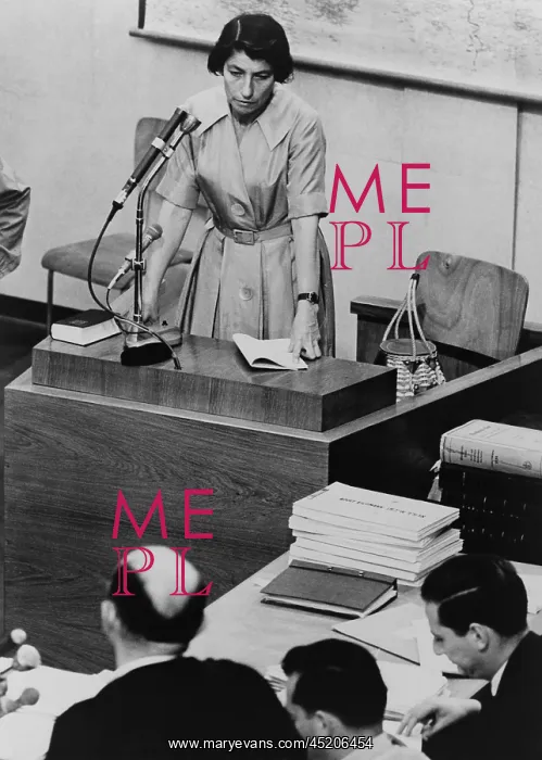 : Zivia Lubetkin (1914-1976), testifying at ? : Zivia Lubetkin (1914-1976), testifying at ?