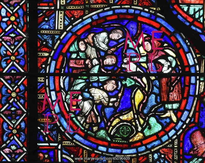 : Zodiac and labours of the months stained glass : Zodiac and labours of the months stained glass
