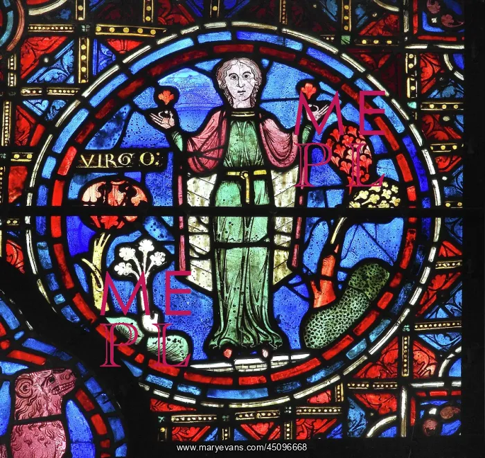 : Zodiac and labours of the months stained glass : Zodiac and labours of the months stained glass